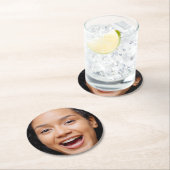 Fun Full Face Nah Up Selfie Foto Runder Pappuntersetzer (Vor Ort)