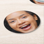 Fun Full Face Nah Up Selfie Foto Runder Pappuntersetzer (Angewinkelt)