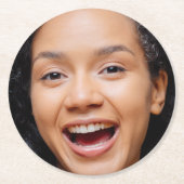 Fun Full Face Nah Up Selfie Foto Runder Pappuntersetzer (Vorderseite)