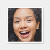 Fun Full Face Nah Up Selfie Foto Serviette (Vorderseite)