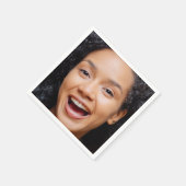 Fun Full Face Nah Up Selfie Foto Serviette (Ecke)