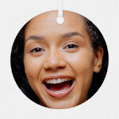 Fun Full Face Nah Up Selfie Foto Weihnachten Ornament Aus Metall (Vorderseite)