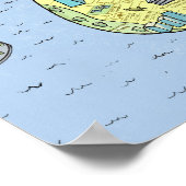 Fun Fun Map von New York City | 27 x 18" Wanddruck Poster (Ecke)