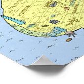 Fun Fun Map von New York City | Poster | Wall Prin (Ecke)