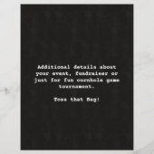 Fun Fundraiser Bar Restaurant Cornhole Turnier Flyer (Hinten)