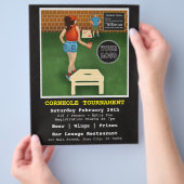 Fun Fundraiser Bar Restaurant Cornhole Turnier Flyer (Hand)
