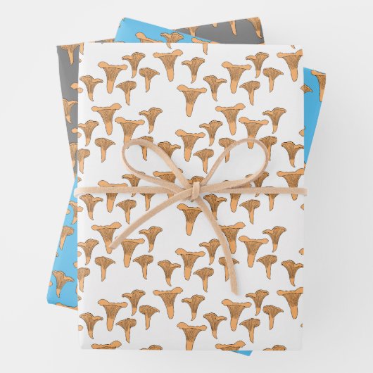 Fun Fungi Chanterelle Mushroom Pattern Geschenk Geschenkpapier Set (Beispiel)