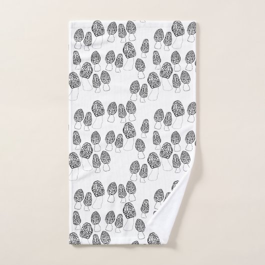 Fun Fungi Morel Mushrooms Muster Badhandtuch Set (Handtuch)