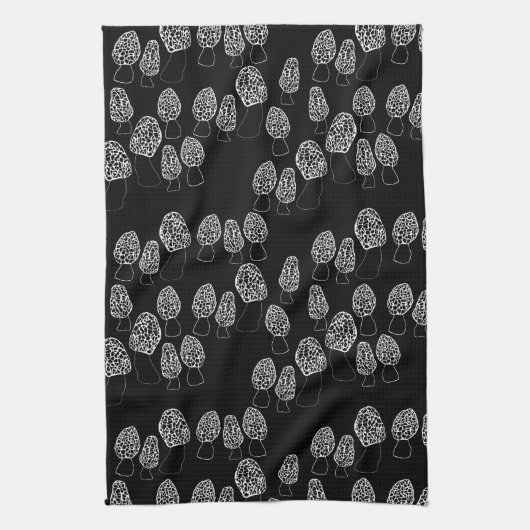 Fun Fungi Morel Mushrooms Muster Geschirrtuch (Vertikal)