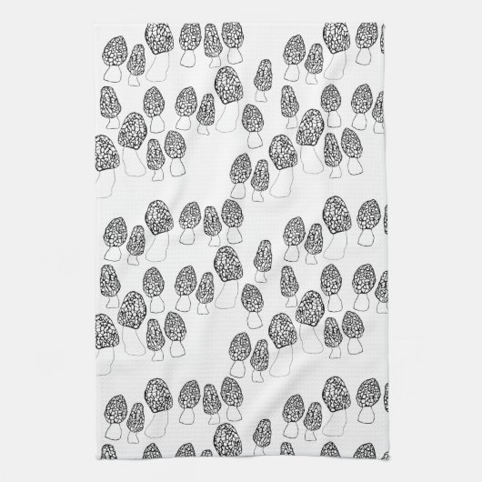 Fun Fungi Morel Mushrooms Muster Geschirrtuch (Vertikal)