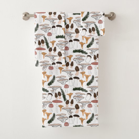 Fun Fungi Mushroom Fern Muster Badhandtuch Set (Insitu)