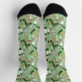 Fun Fungi Mushroom Fern Muster für grüne Suche Socken (Oben)