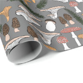 Fun Fungi Mushroom Fern Muster Geschenk Geschenkpapier (Rolleneckpunkt)