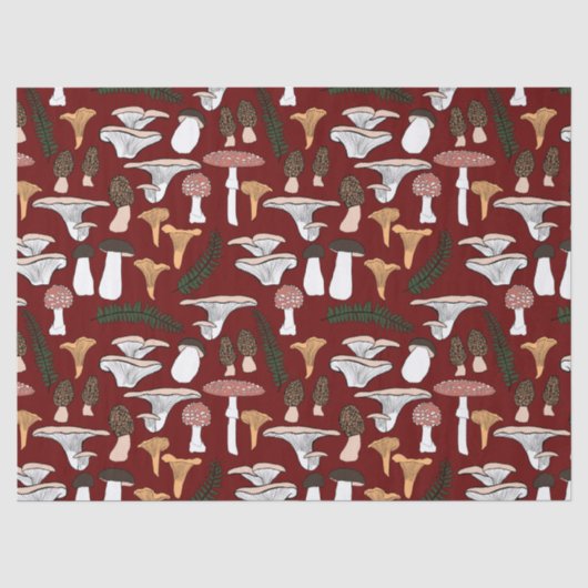 Fun Fungi Mushroom Fern Muster Geschenk Seidenpapier (Vorderseite)