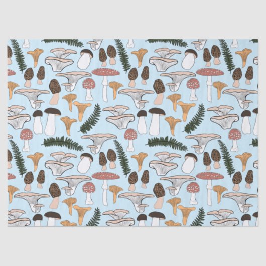 Fun Fungi Mushroom Fern Muster Geschenk Seidenpapier (Vorderseite)