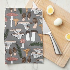 Fun Fungi Mushroom Fern Muster Geschirrtuch