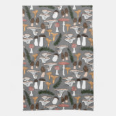 Fun Fungi Mushroom Fern Muster Geschirrtuch (Vertikal)