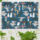 Fun Fungi Mushroom Fern Muster Geschirrtuch (Gefaltet)