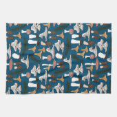 Fun Fungi Mushroom Fern Muster Geschirrtuch (Horizontal)