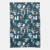 Fun Fungi Mushroom Fern Muster Geschirrtuch (Vertikal)