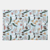 Fun Fungi Mushroom Fern Muster Geschirrtuch (Horizontal)