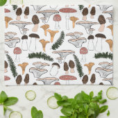 Fun Fungi Mushroom Fern Muster Geschirrtuch (Gefaltet)