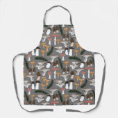 Fun Fungi Mushroom Fern Muster Schürze (Vorderseite)