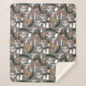 Fun Fungi Mushroom Fern Muster Sherpadecke (Vorderseite)