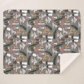 Fun Fungi Mushroom Fern Muster Sherpadecke (Vorderseite (Horizontal))