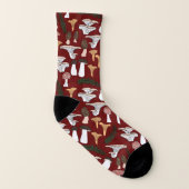 Fun Fungi Mushroom Fern Muster Socken (Links - Innen)