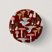 Fun Fungi Mushroom Pattern Button (Vorderseite)