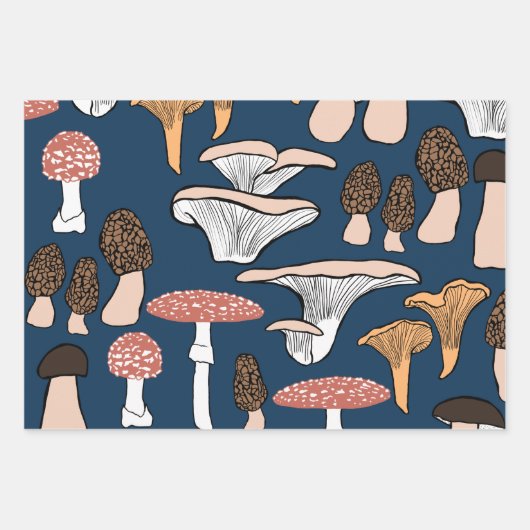Fun Fungi Mushroom Pattern Geschenkpapier Set (Vorderseite 2)
