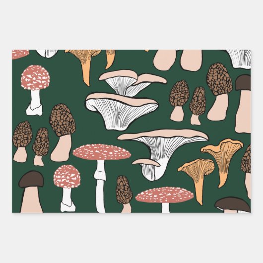 Fun Fungi Mushroom Pattern Geschenkpapier Set (Vorderseite)