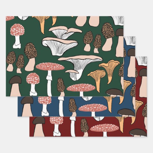 Fun Fungi Mushroom Pattern Geschenkpapier Set (Set)