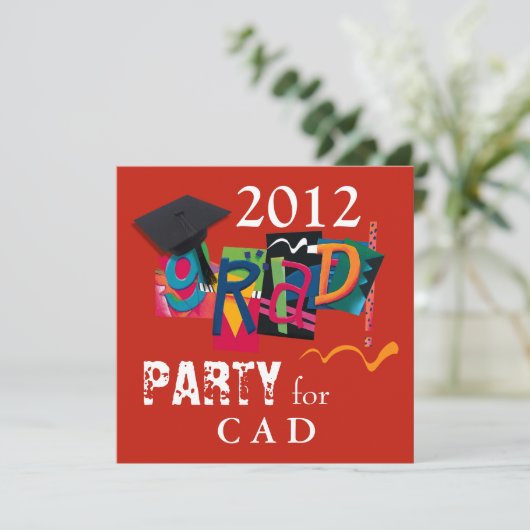 Fun & Funky 2011 Grad Party Einladung (Stehend Vorderseite)
