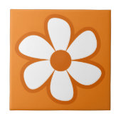 Fun Funky 60er 70er Retro Blume Keramik Tile Fliese (Vorderseite)
