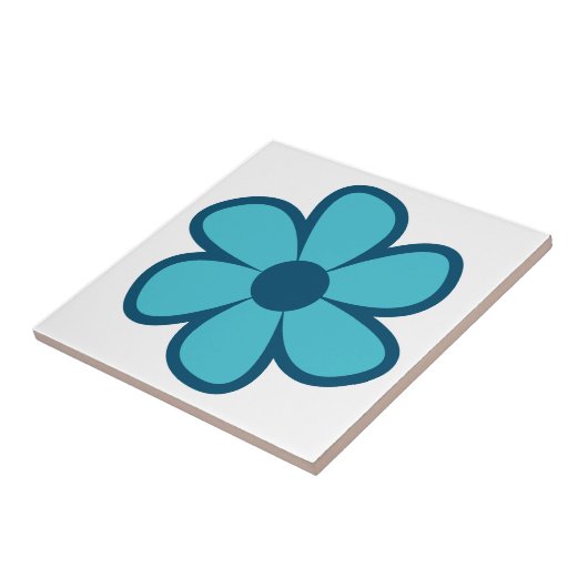 Fun Funky 60er 70er Retro Blume Keramik Tile Fliese (Seite)