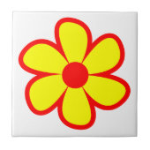 Fun Funky 60er 70er Retro Blume Keramik Tile Fliese (Vorderseite)