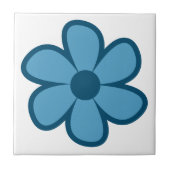 Fun Funky 60er 70er Retro Blume Keramik Tile Fliese (Vorderseite)