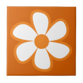 Fun Funky 60er 70er Retro Blume Keramik Tile Fliese (Vorderseite)
