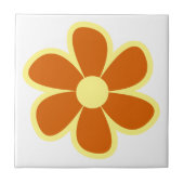 Fun Funky 60s 70s Retro Flower Ceramic Tile Fliese (Vorderseite)