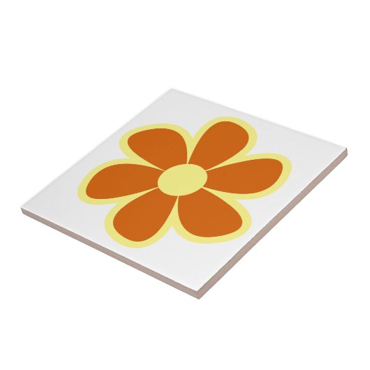 Fun Funky 60s 70s Retro Flower Ceramic Tile Fliese (Seite)