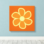 Fun Funky 60s 70s Retro Flower Leinwanddruck (Insitu (Holzboden))