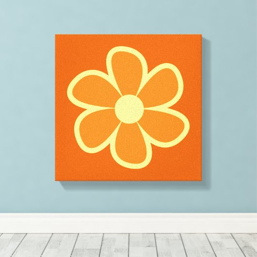 Fun Funky 60s 70s Retro Flower Leinwanddruck (Insitu (Holzboden))
