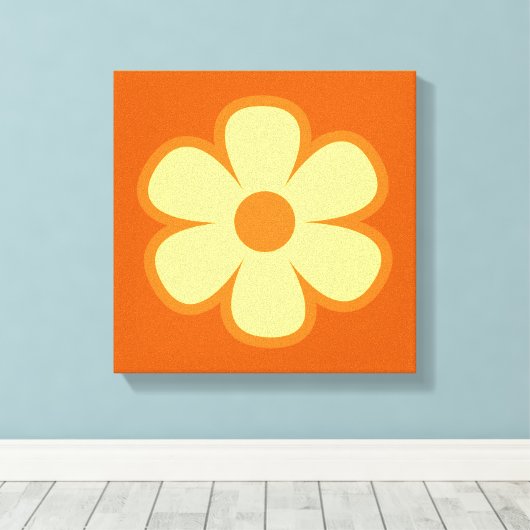 Fun Funky 60s 70s Retro Flower Leinwanddruck (Insitu (Holzboden))