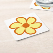 Fun Funky 60s 70s Retro Flower Rechteckiger Pappuntersetzer (angewinkelt)