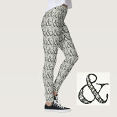 Fun Funky Black Ampersand Symbol Chic Grau Leggings