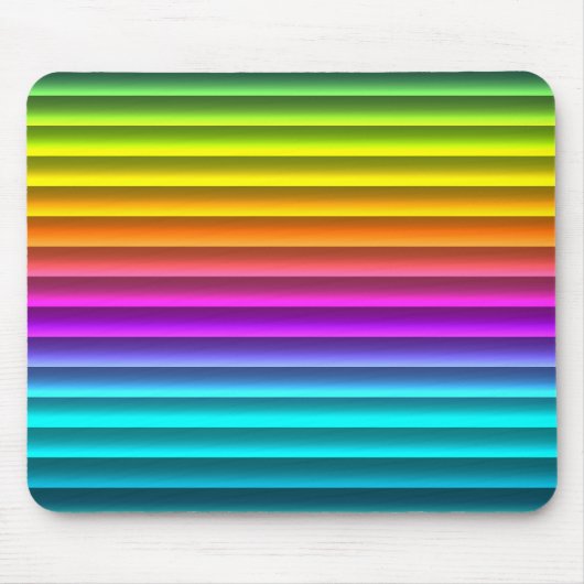 Fun Funky Modern Rainbow Stripes Muster Mousepad (Vorne)