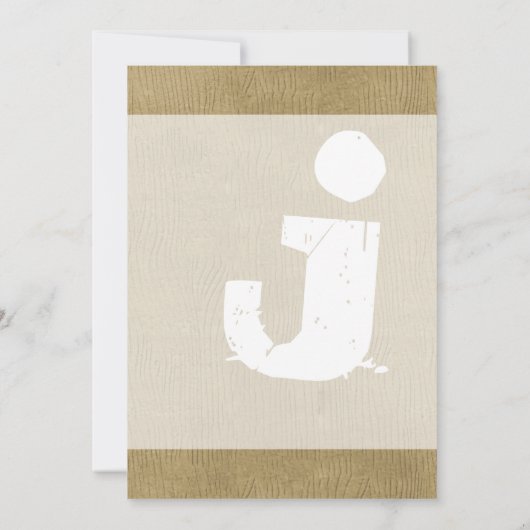 Fun & Funky Mongram Western Stilholz Einladung (Rückseite)