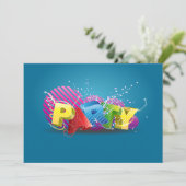 Fun Funky Party Einladung (Stehend Vorderseite)